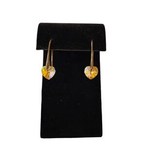 BMNY Allure Crystalized Swarovski Elements Heart Dangle Earrings